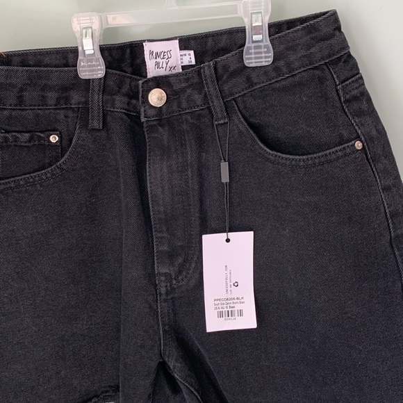 NWT Princess Polly Women's Black South Side Denim Shorts - Picture 3 of 3